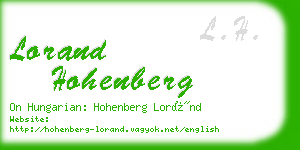lorand hohenberg business card